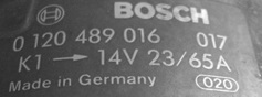 Generatortypenschild